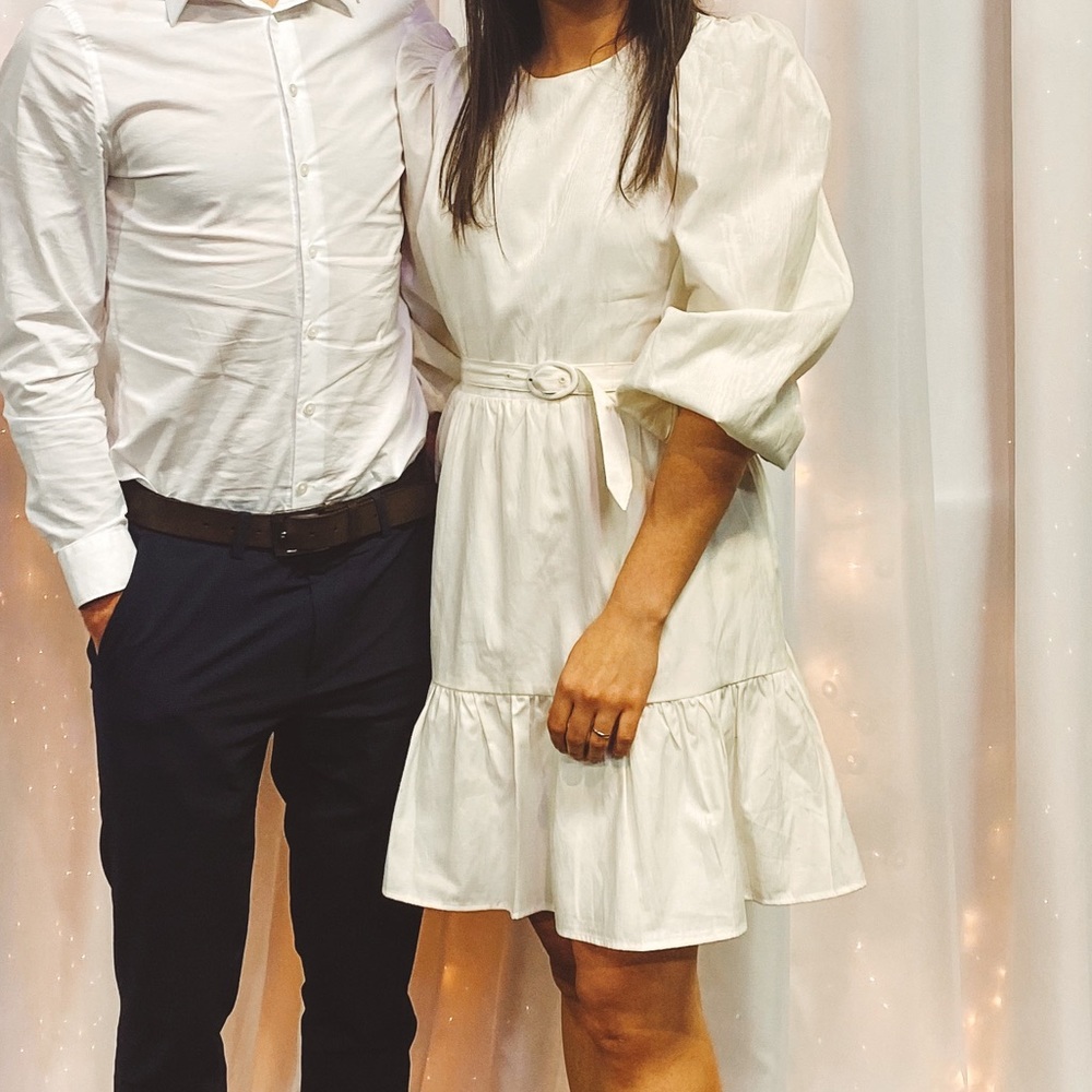 Zara cream white dress